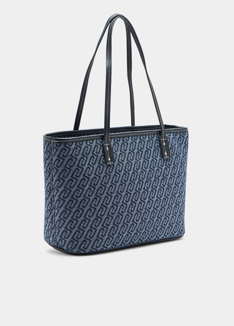jacquard denim tote bag