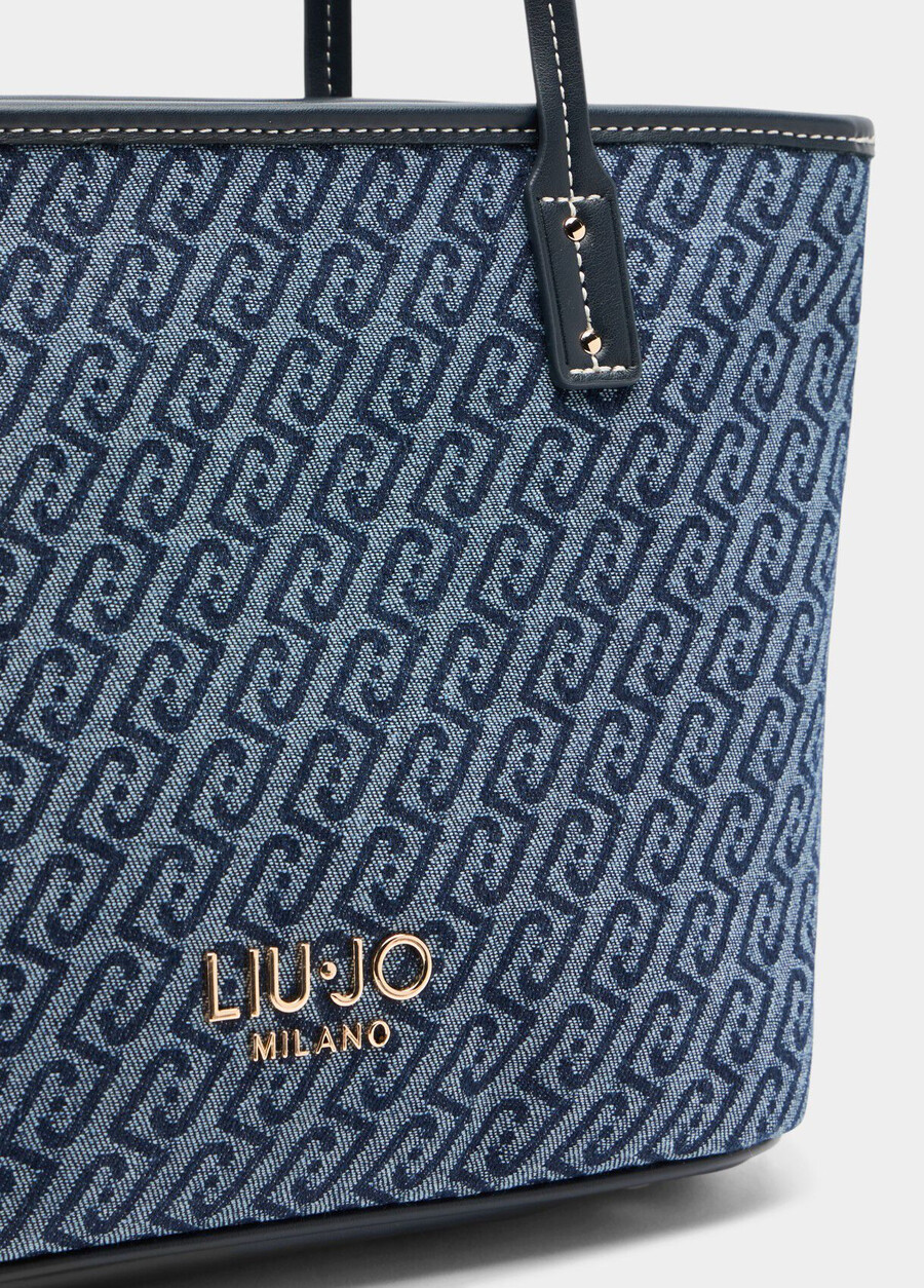 jacquard denim tote bag