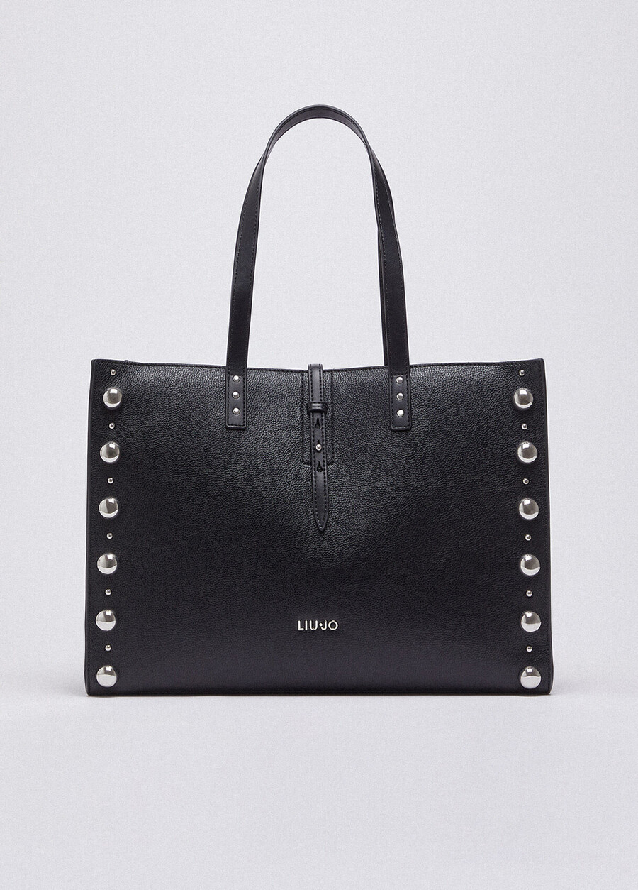 large studded tote bag