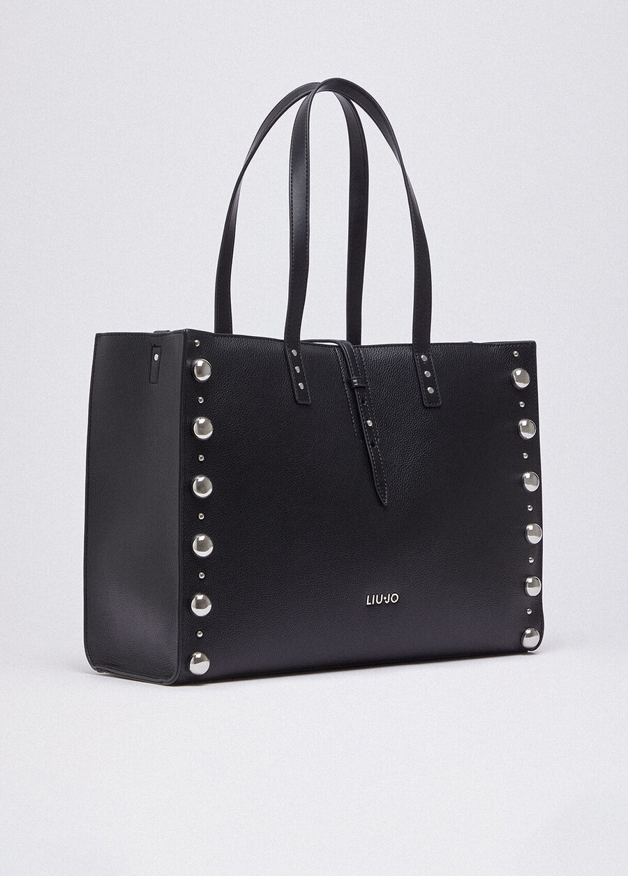 large studded tote bag