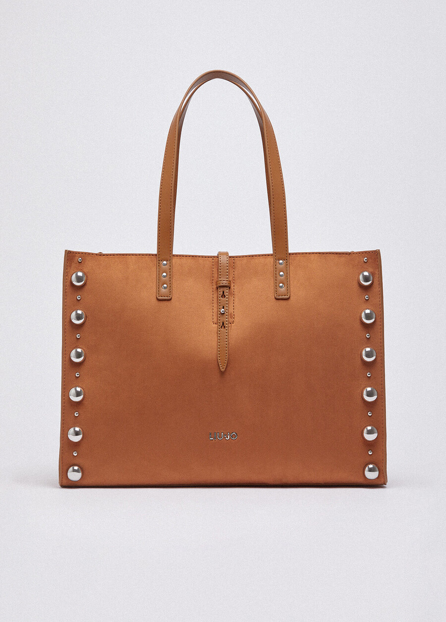 large studded tote bag
