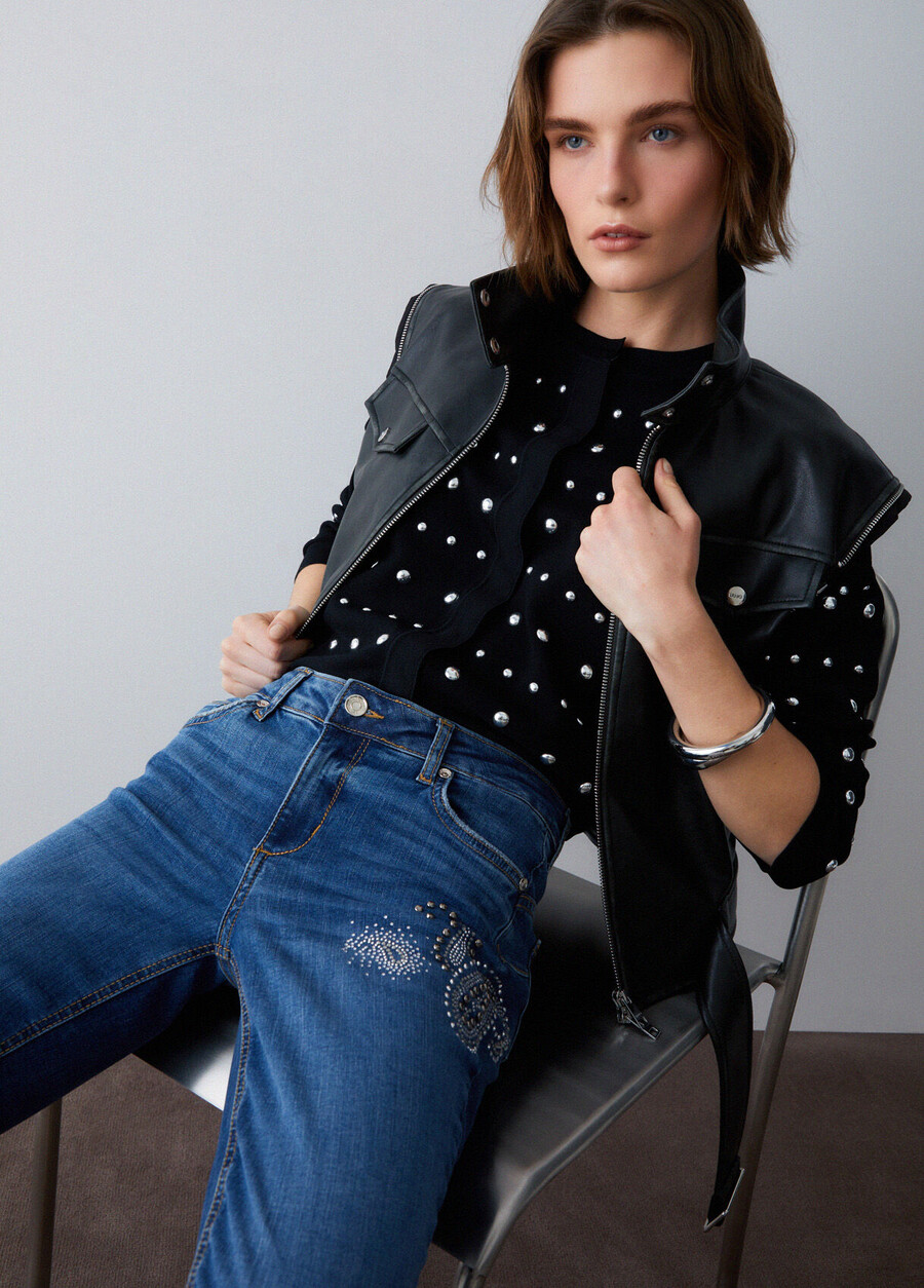 skinny jeans with rhinestones