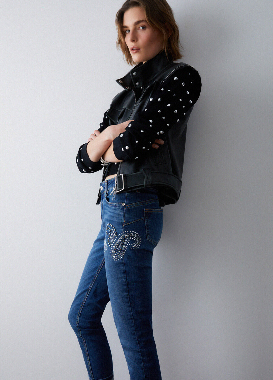 skinny jeans with rhinestones