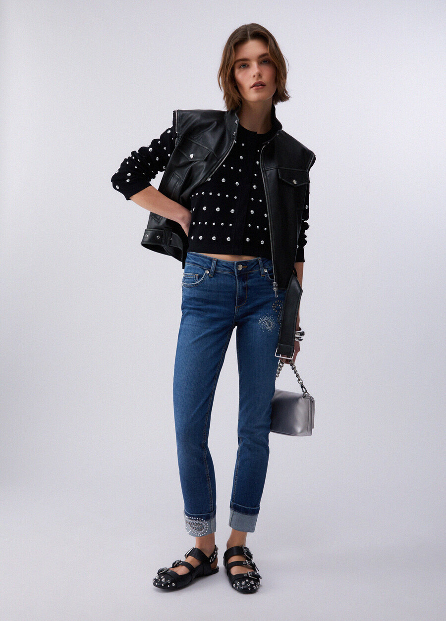 skinny jeans with rhinestones