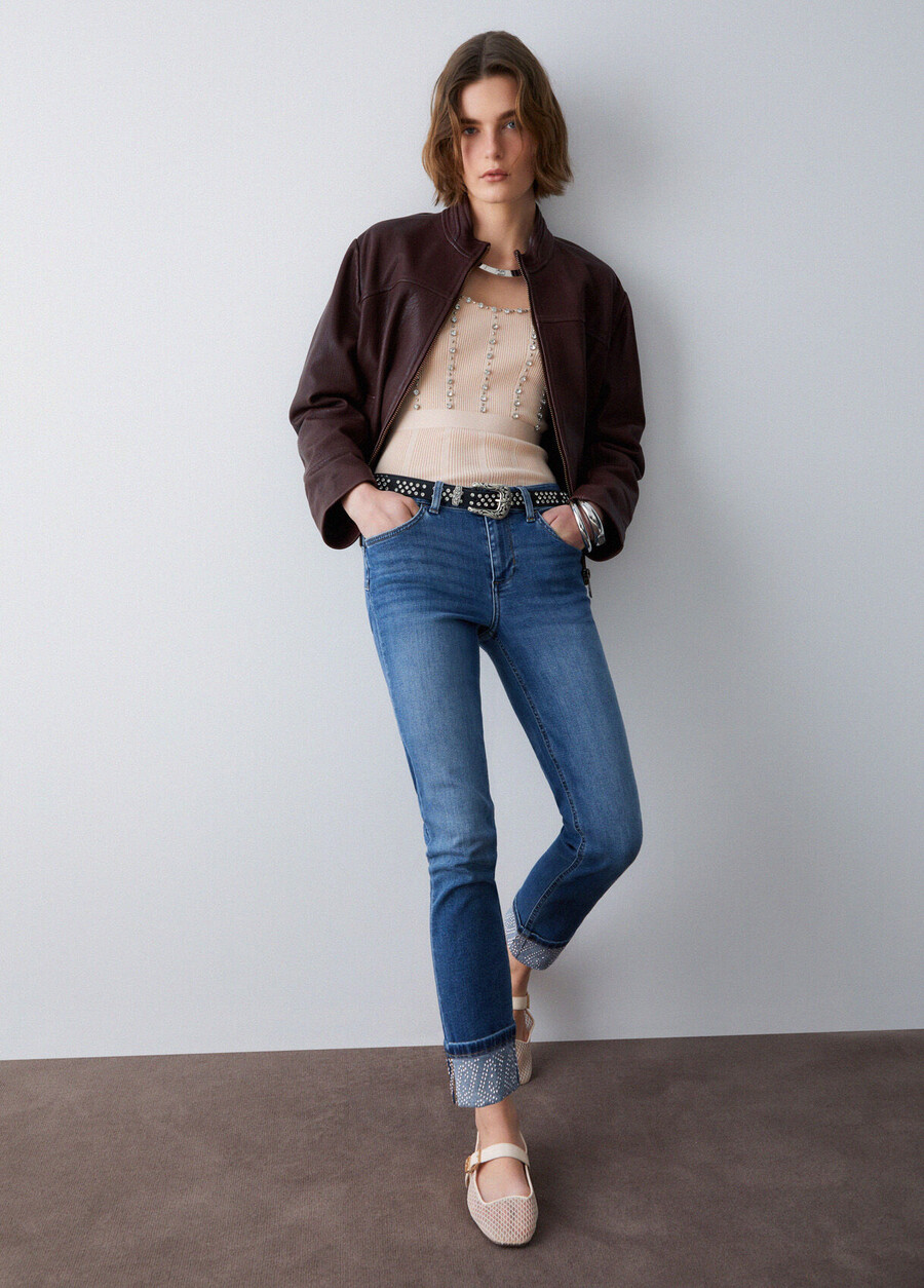skinny jeans with rhinestones