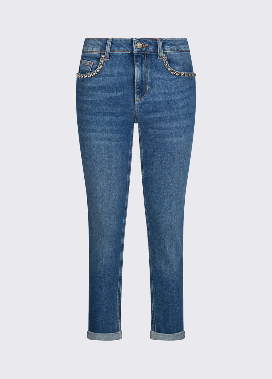 skinny jeans with bejewelled embellishment