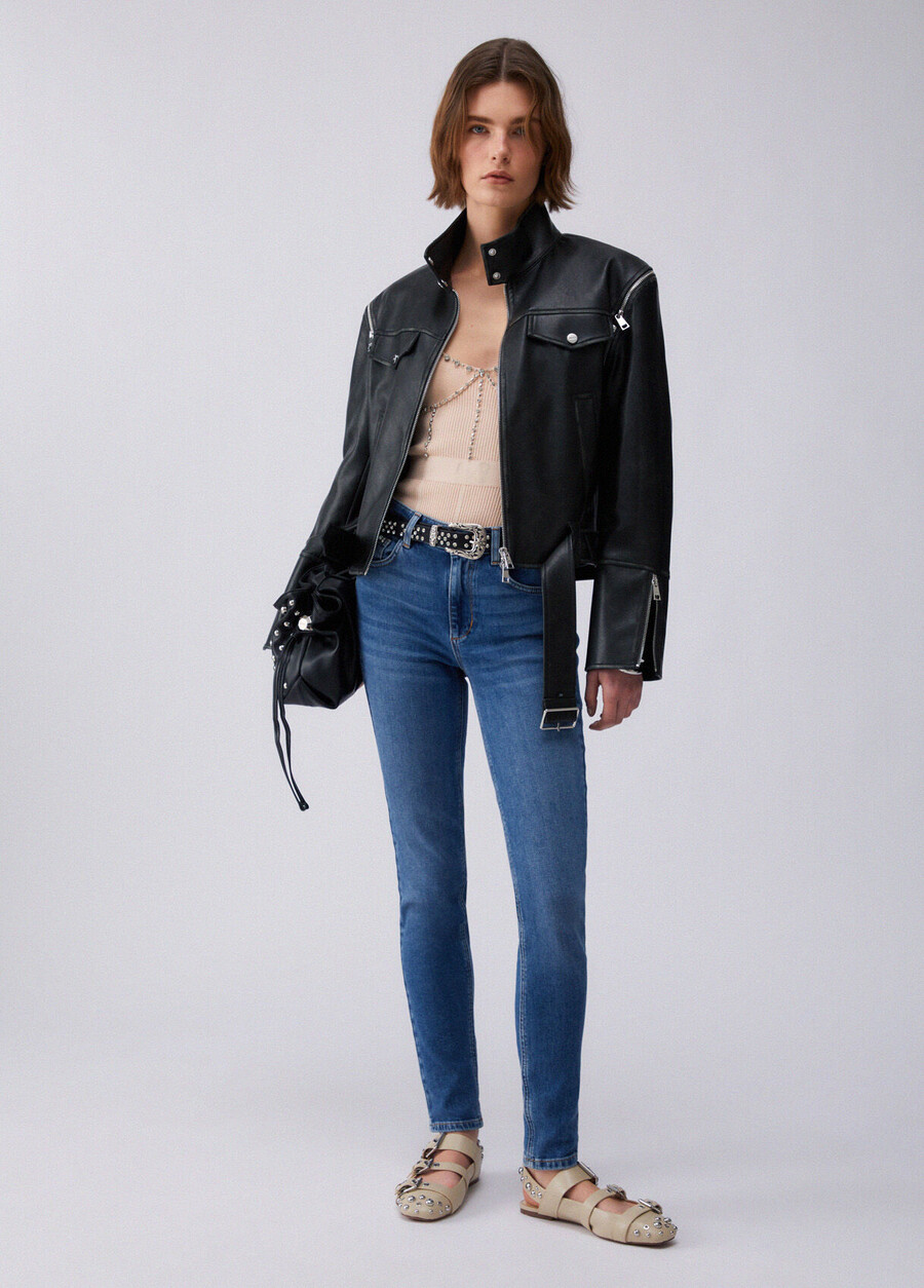 high-rise skinny jeans