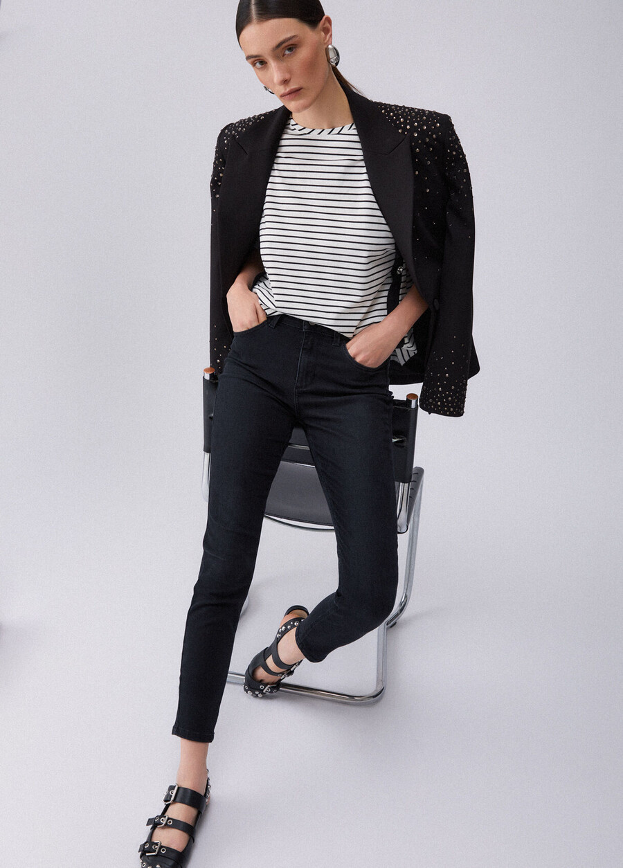 high-rise skinny jeans