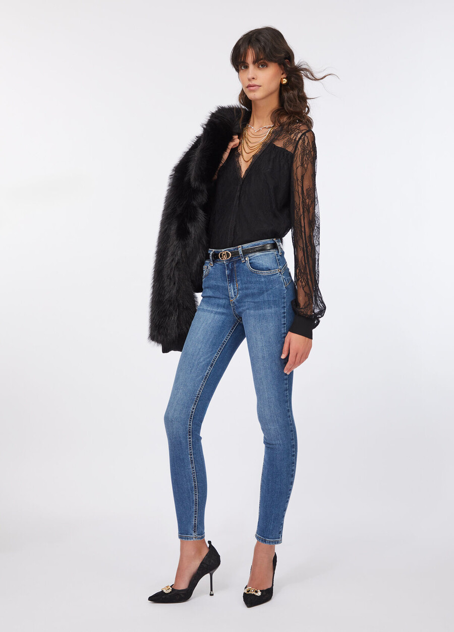high-rise skinny jeans