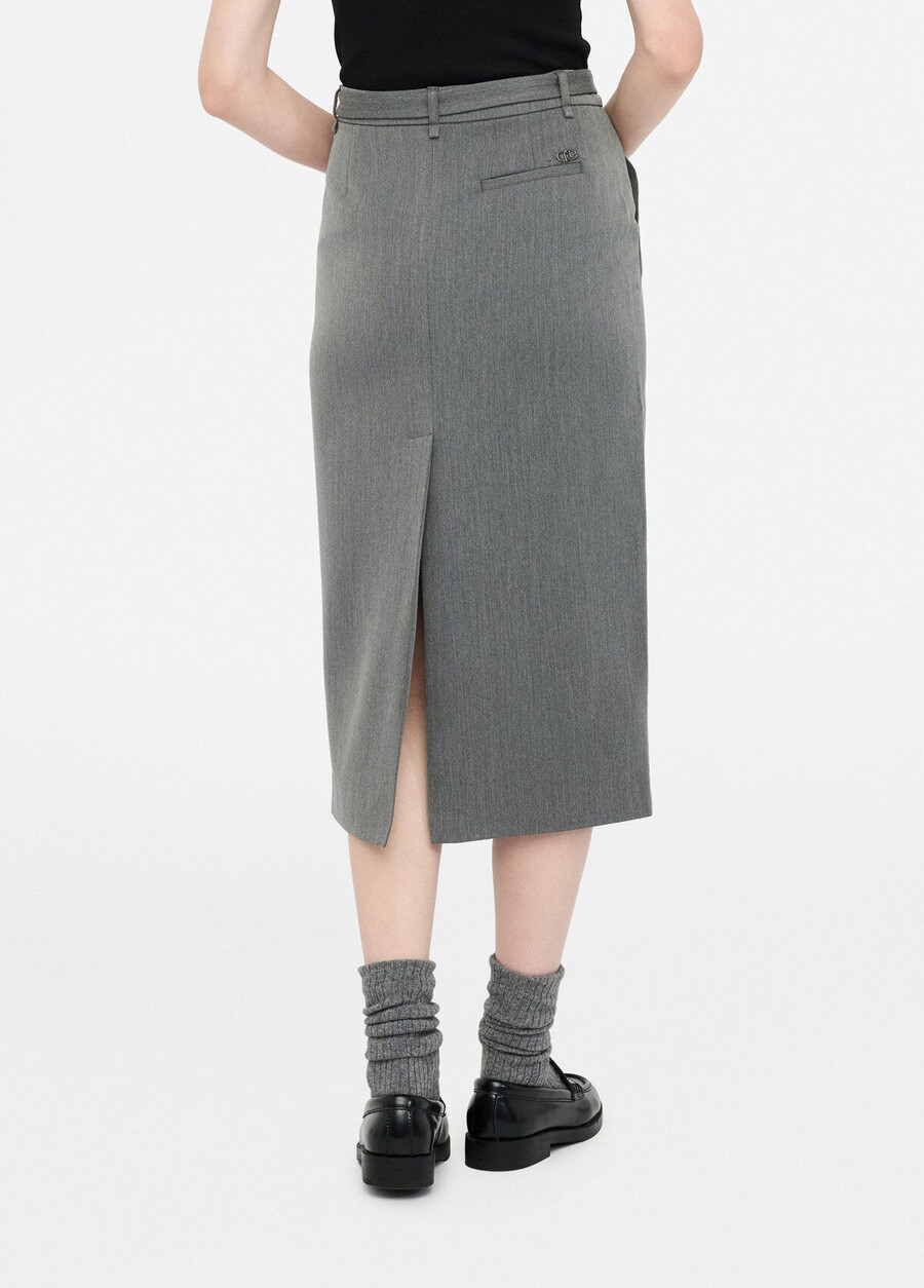 midi skirt with bejewelled belt