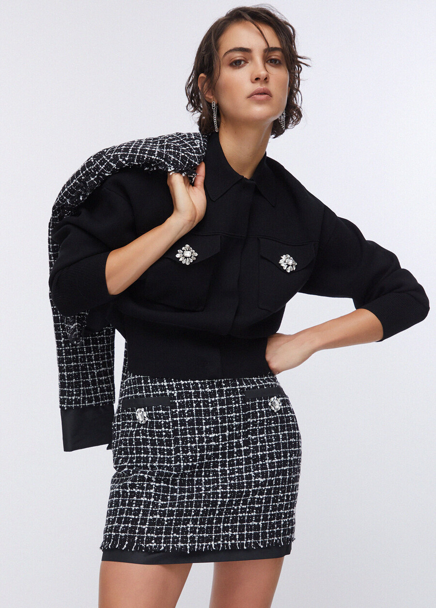 bouclé miniskirt