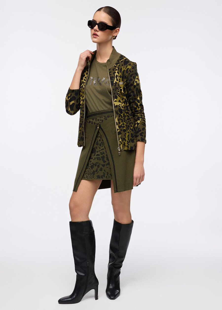 asymmetrical knit miniskirt