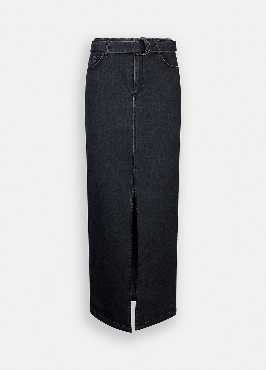 denim skirt with belt