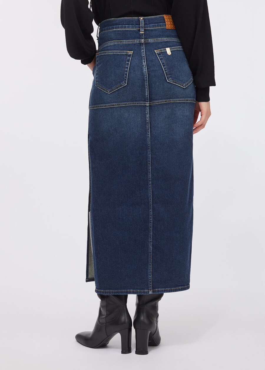 denim skirt with slits