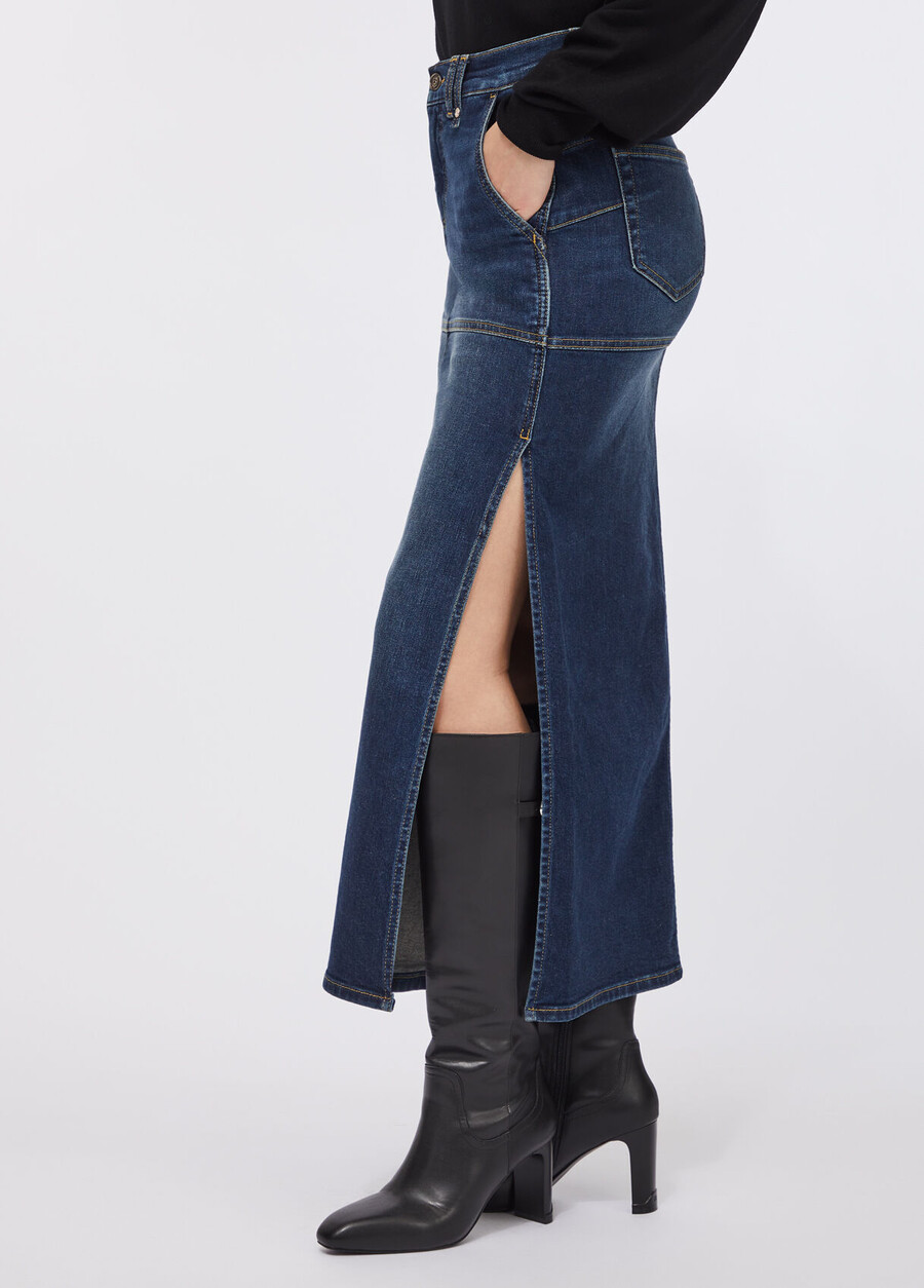 denim skirt with slits