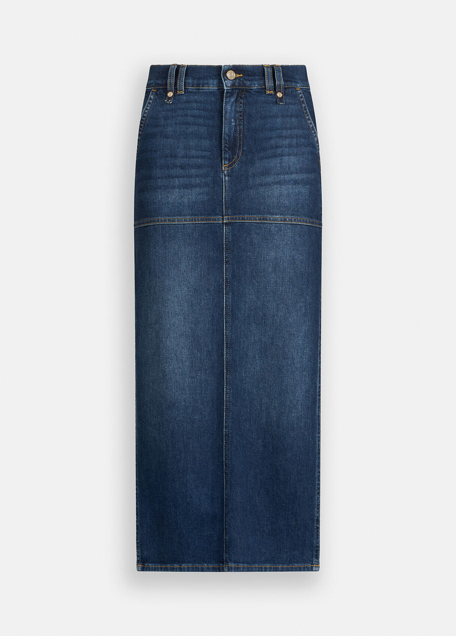 denim skirt with slits