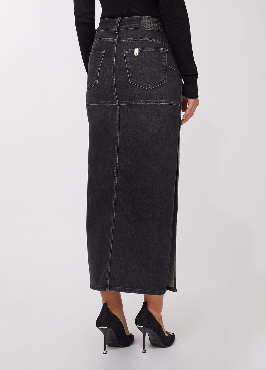 denim skirt with slits