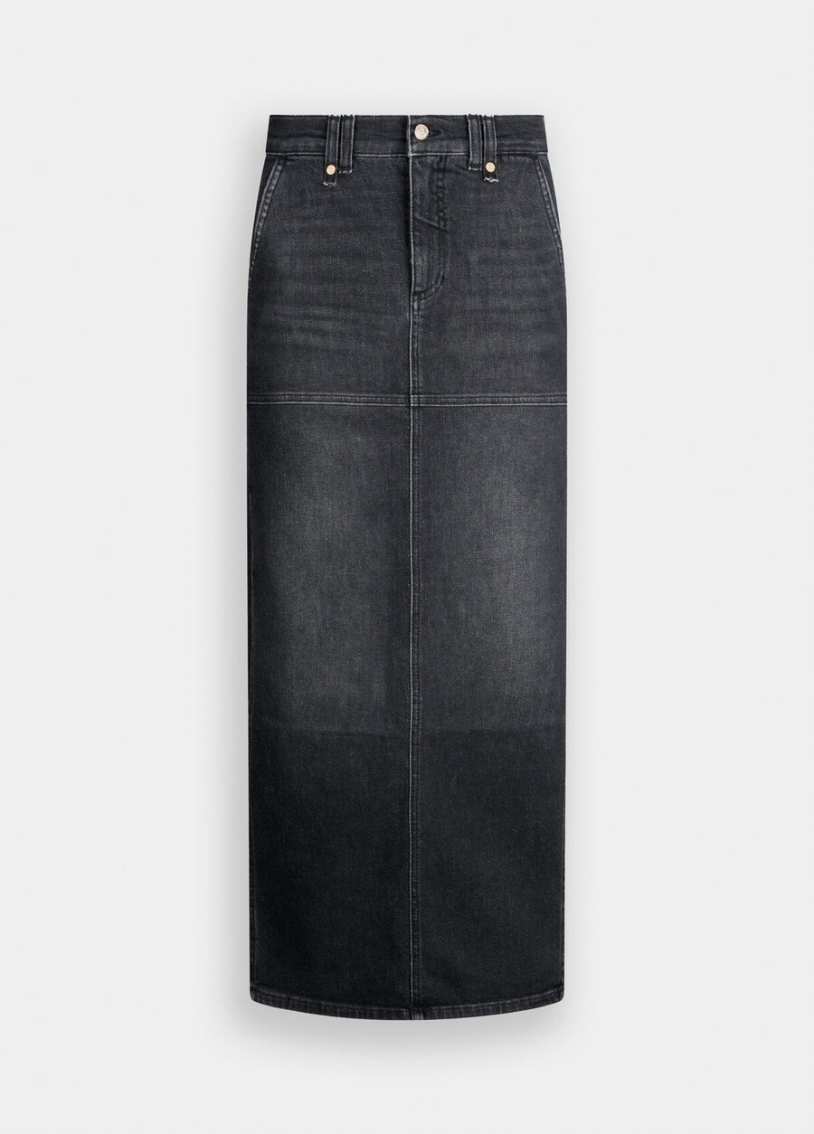 denim skirt with slits