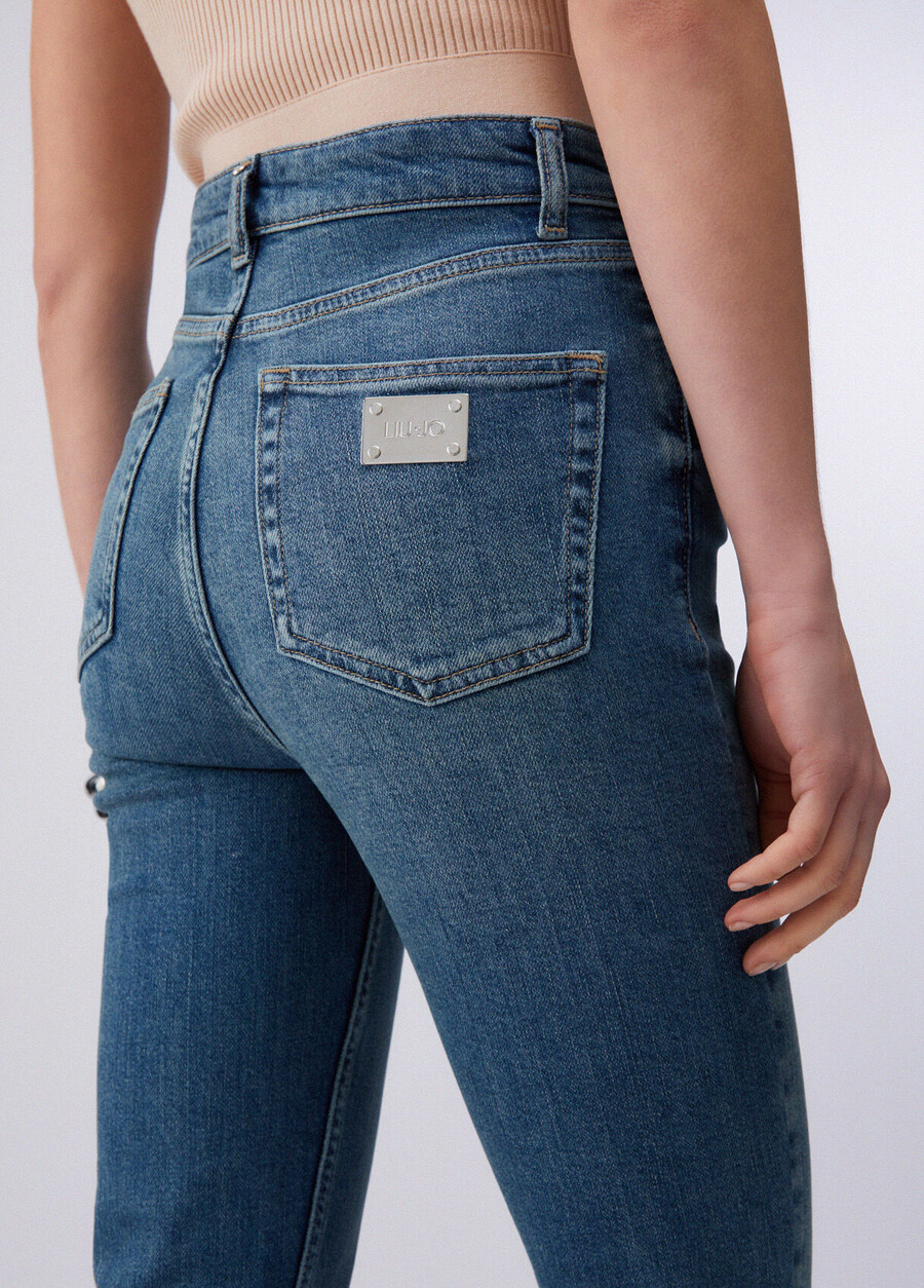 slim fit high-rise jeans