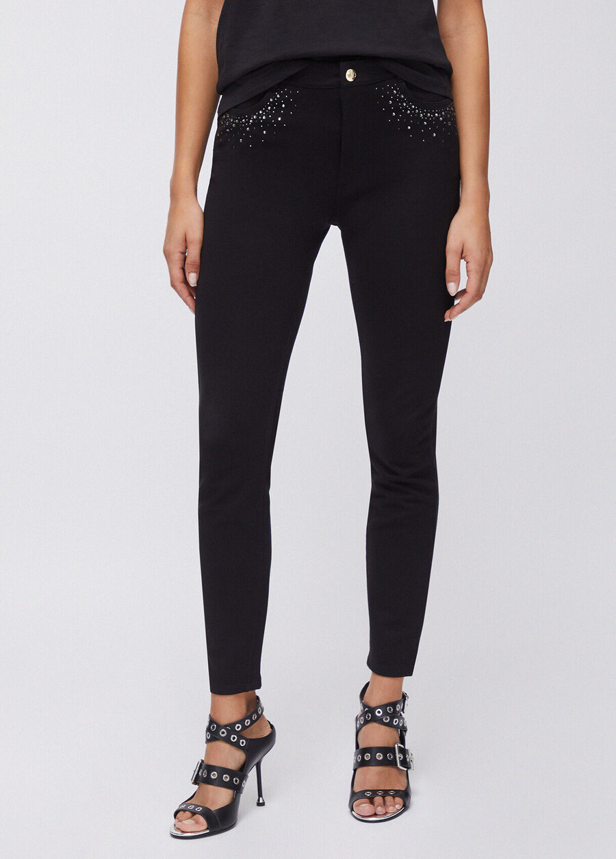 trousers with rhinestones