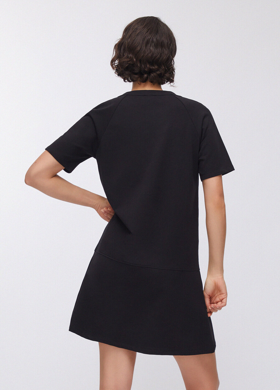 plush dress with mesh details