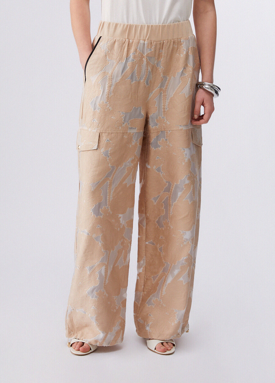 organza jacquard trousers