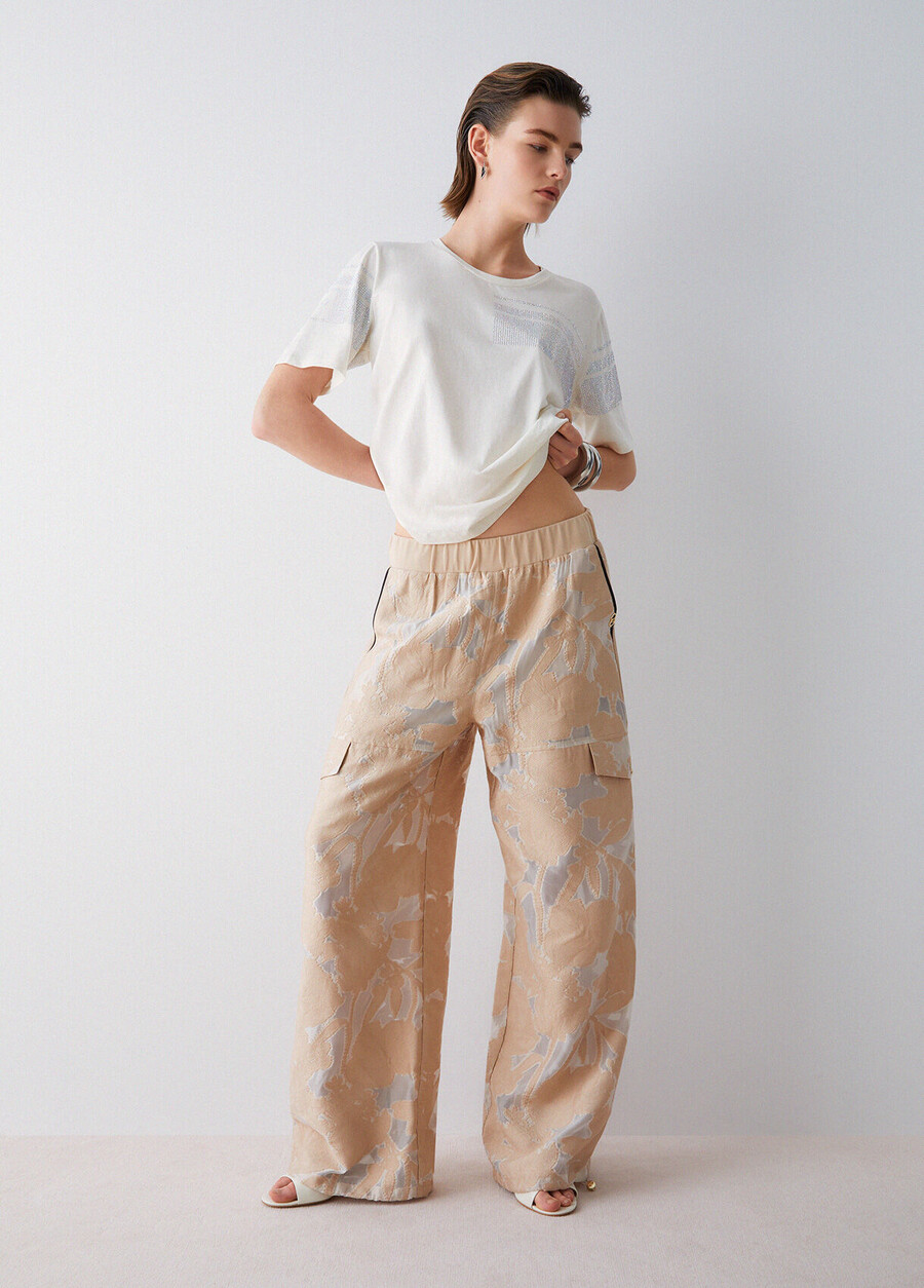 organza jacquard trousers