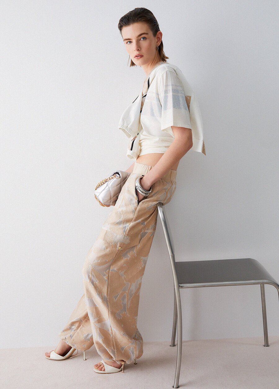 organza jacquard trousers