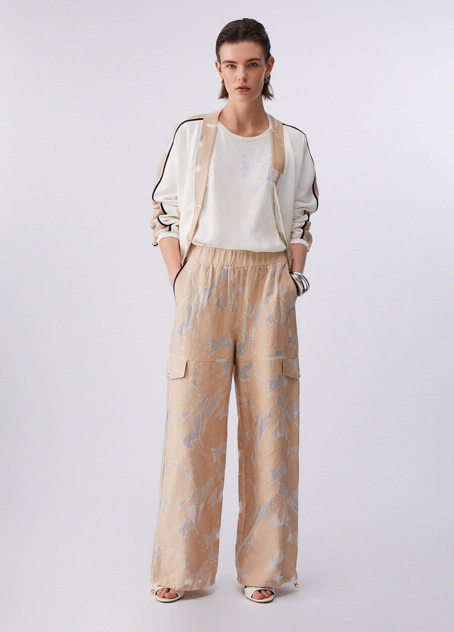 organza jacquard trousers