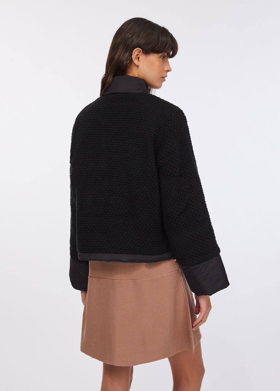 quilted nylon and mesh jacket