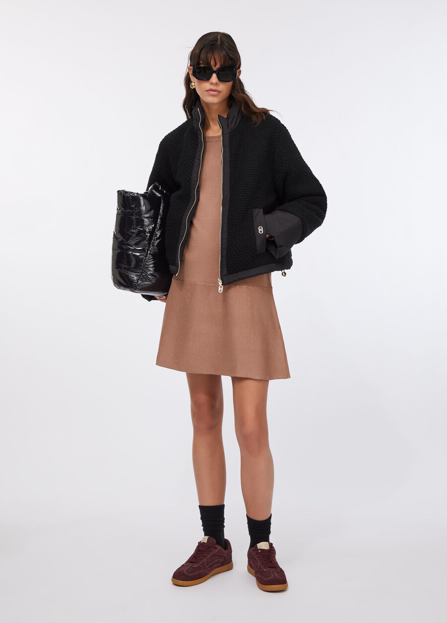 quilted nylon and mesh jacket