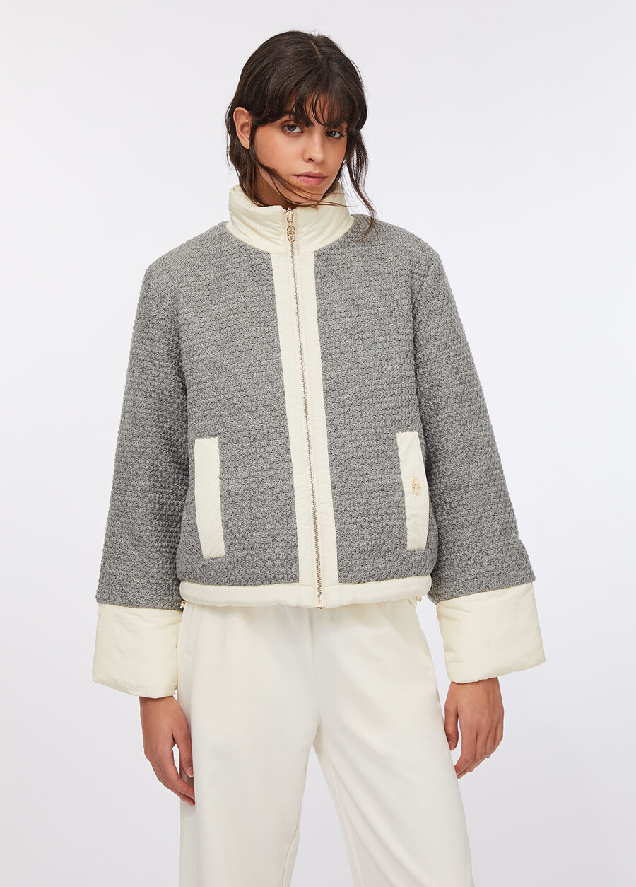 quilted nylon and mesh jacket