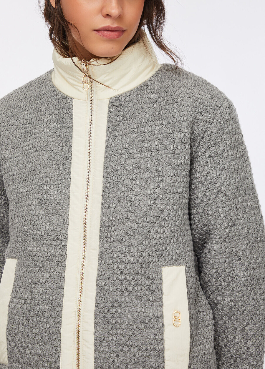 quilted nylon and mesh jacket