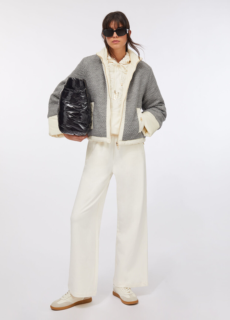 quilted nylon and mesh jacket