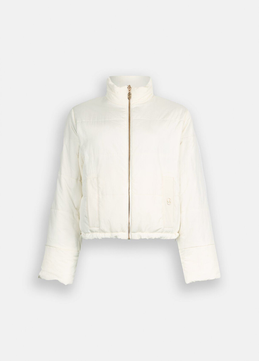 quilted nylon and mesh jacket