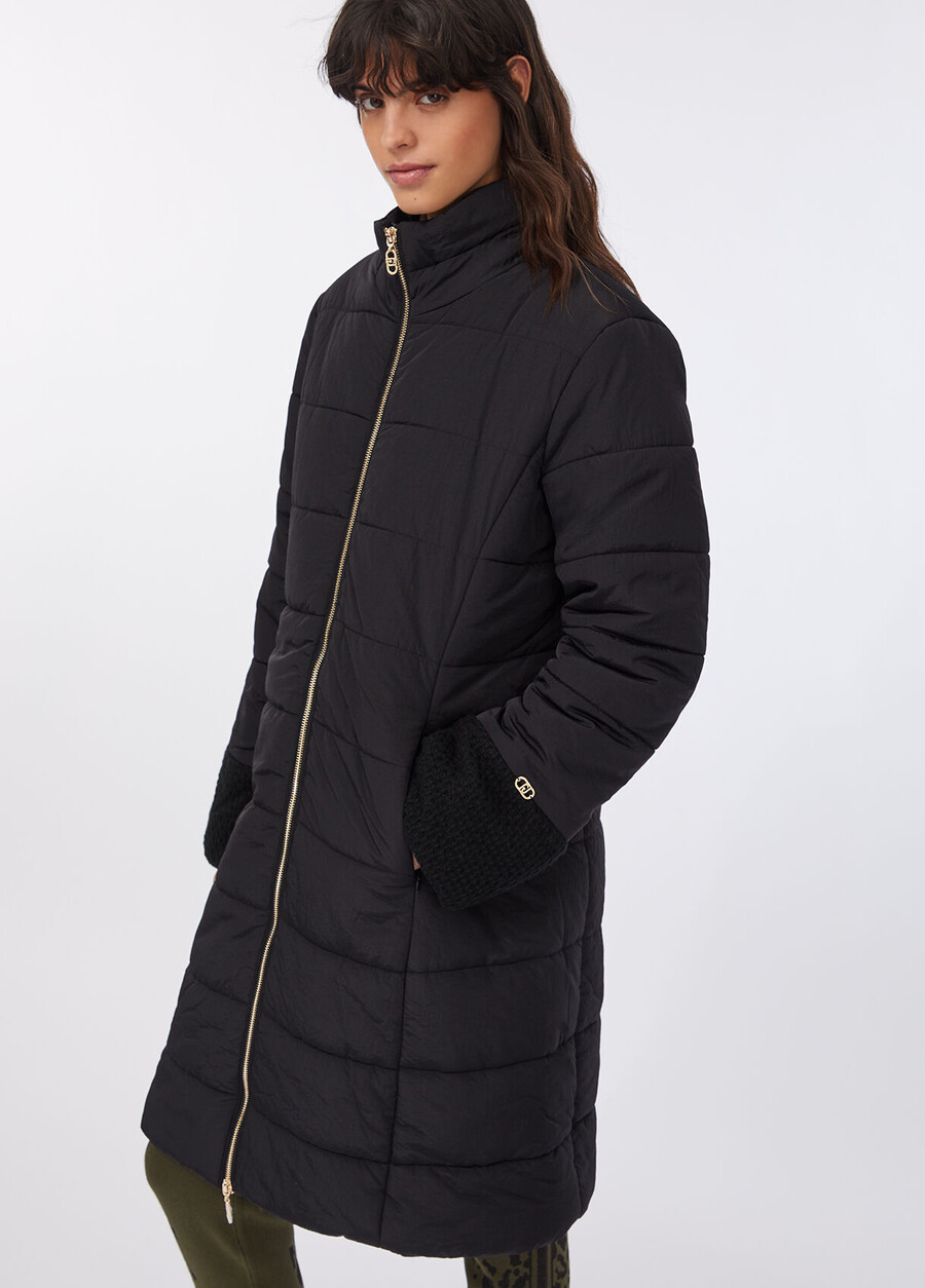 long padded jacket with hood