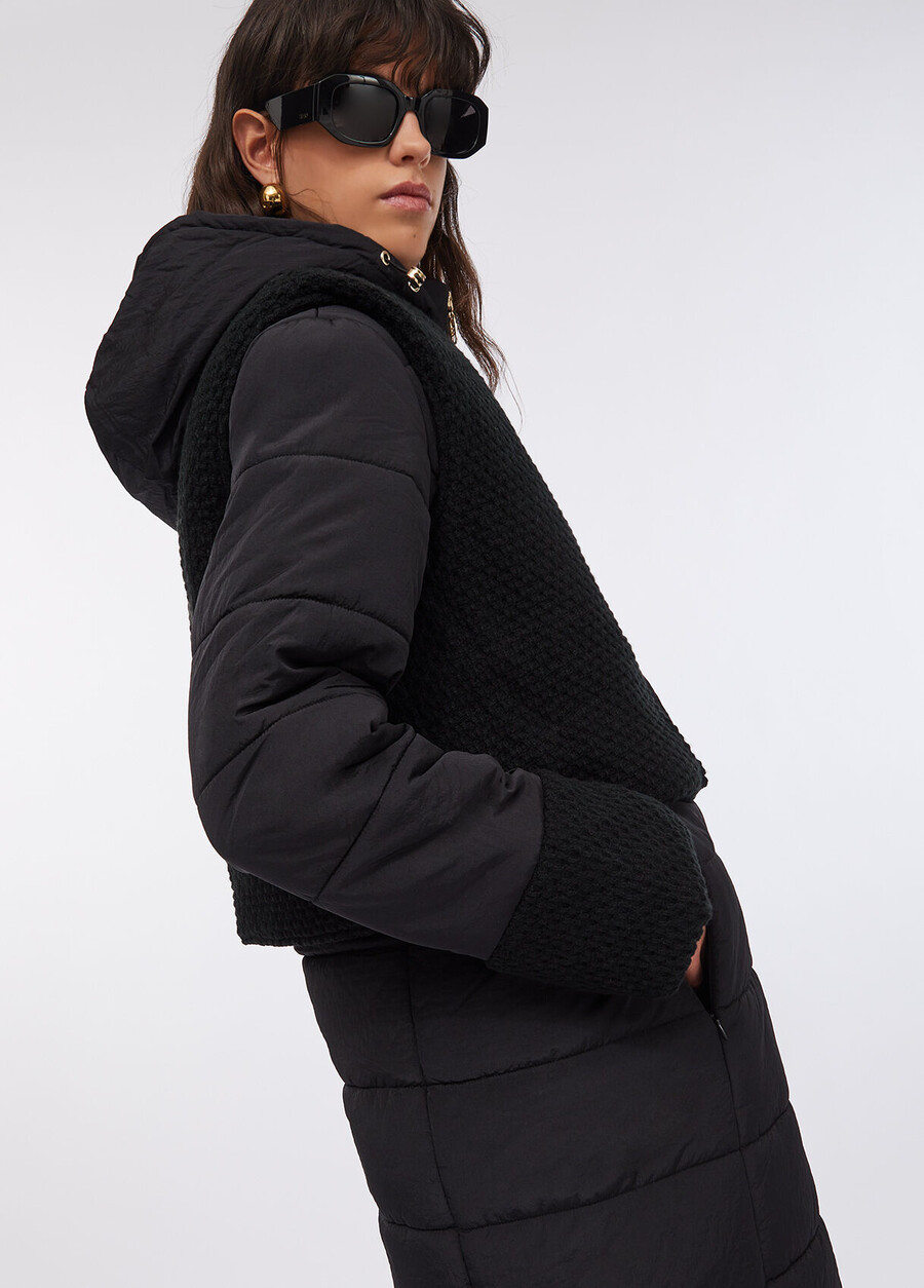 long padded jacket with hood
