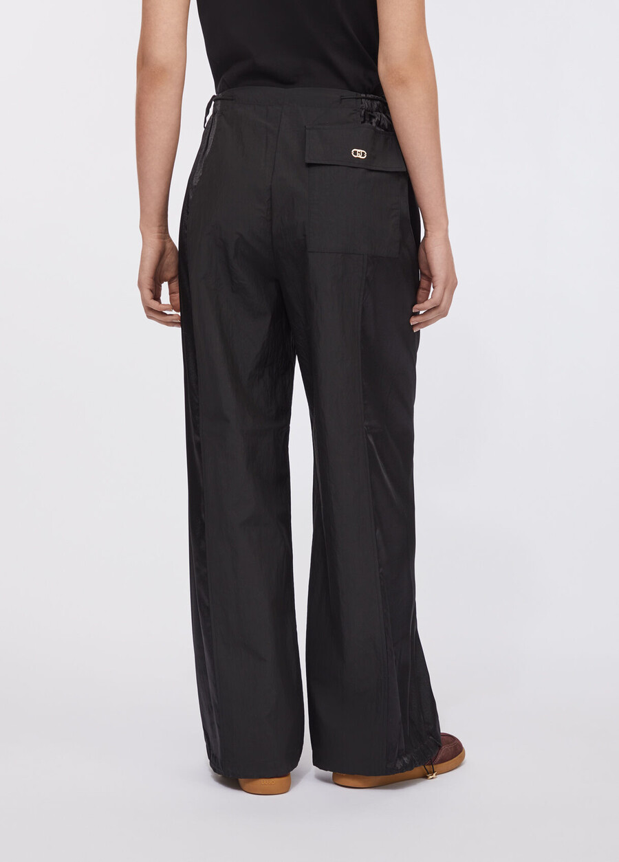 jogging trousers in nylon and satin