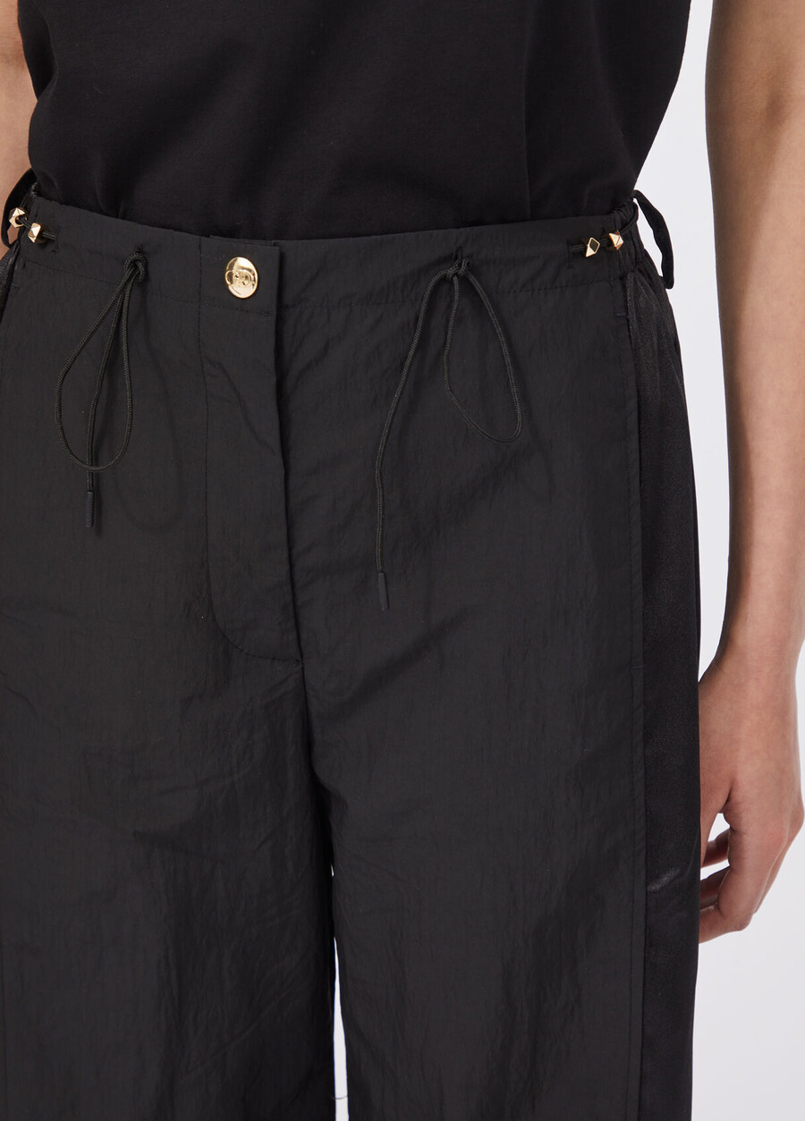 jogging trousers in nylon and satin