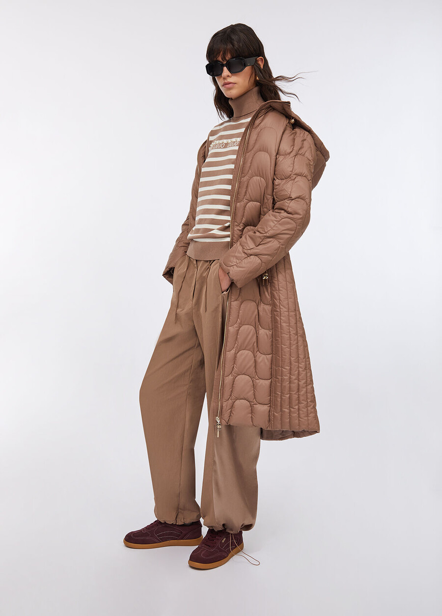 jogging trousers in nylon and satin