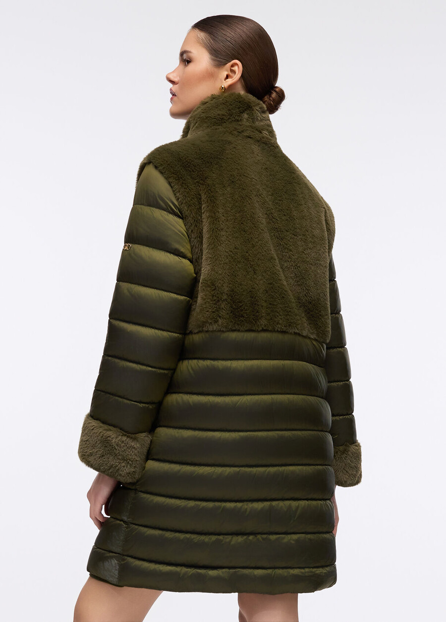 padded jacket with faux fur inserts