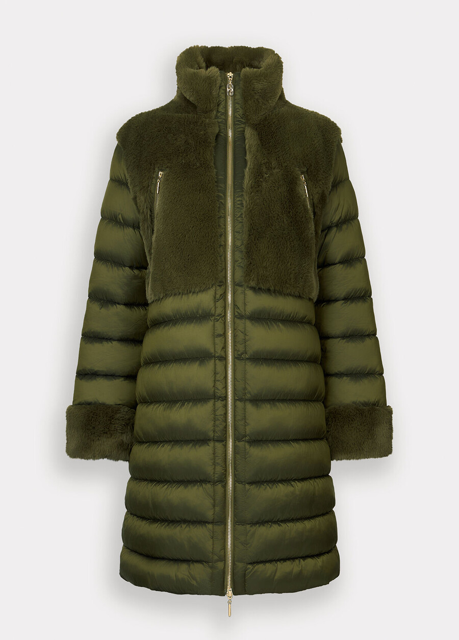 padded jacket with faux fur inserts