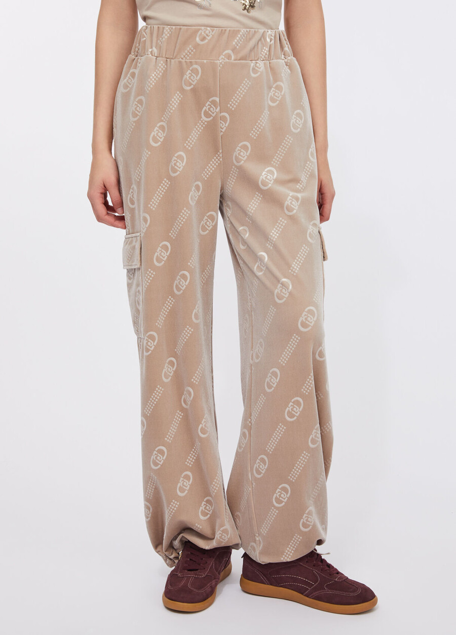 chenille jogging pants with logo