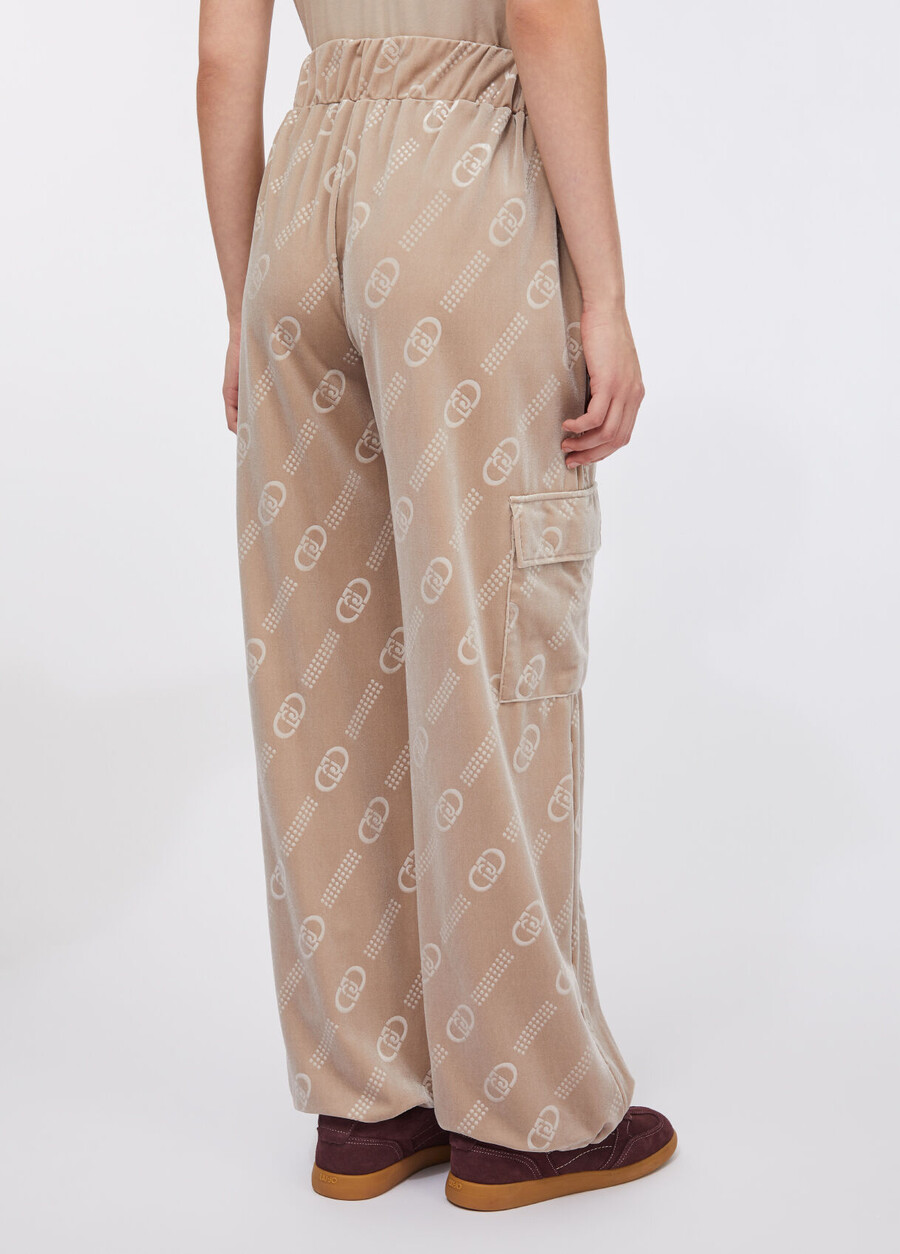 chenille jogging pants with logo