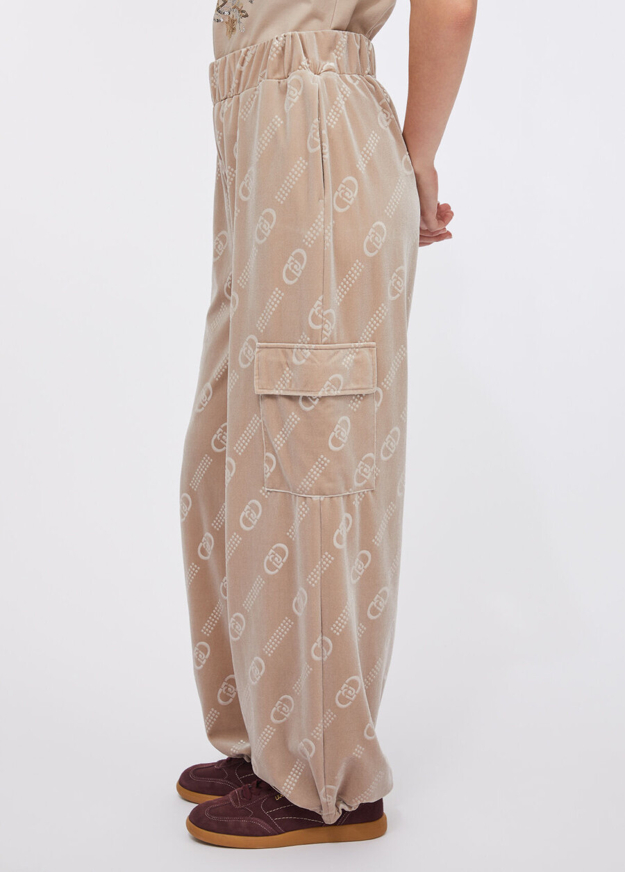chenille jogging pants with logo