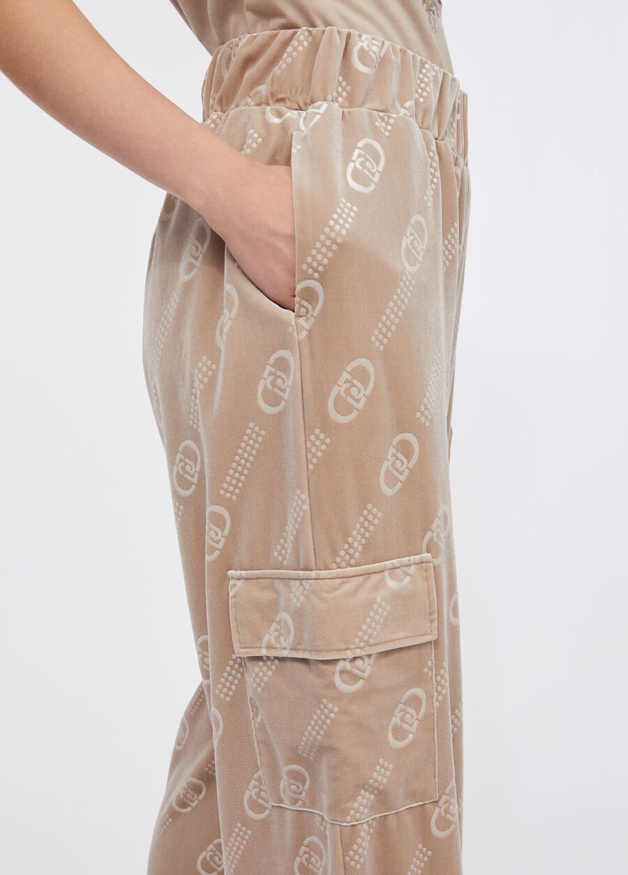 chenille jogging pants with logo