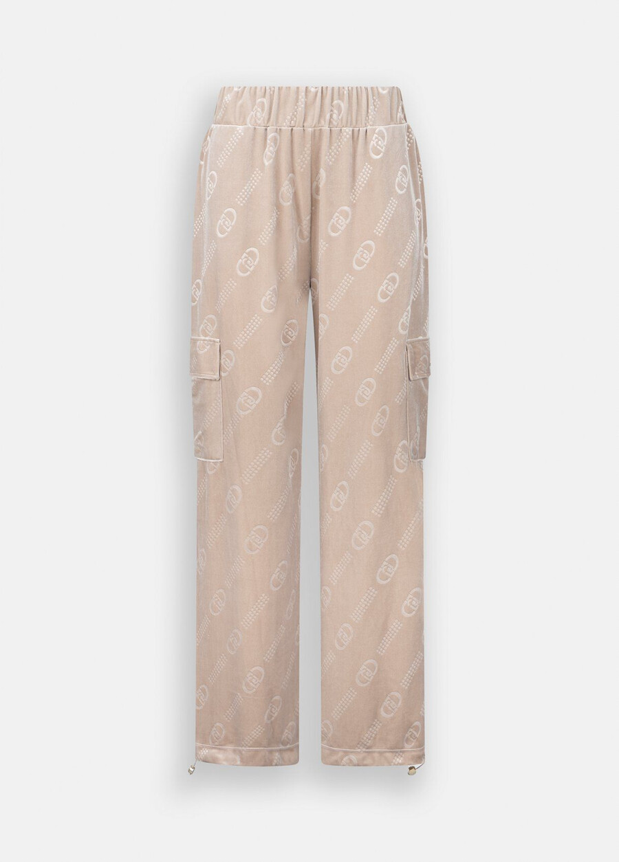 chenille jogging pants with logo