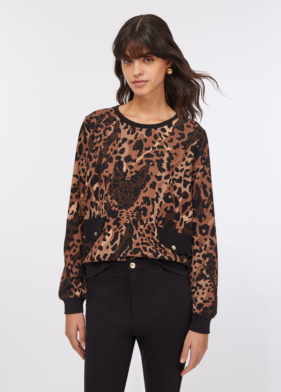 liu jo better animal-print sweatshirt