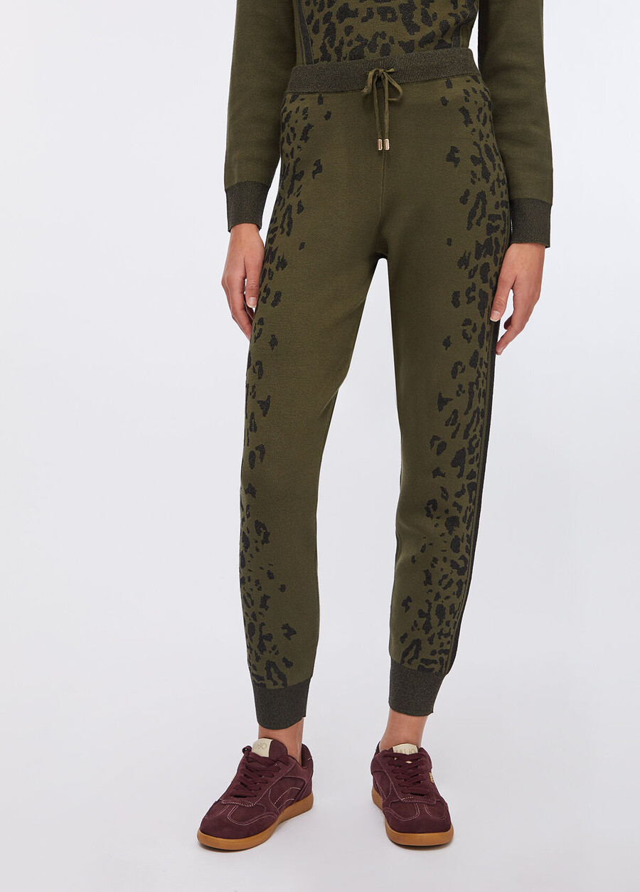 animal-print trousers