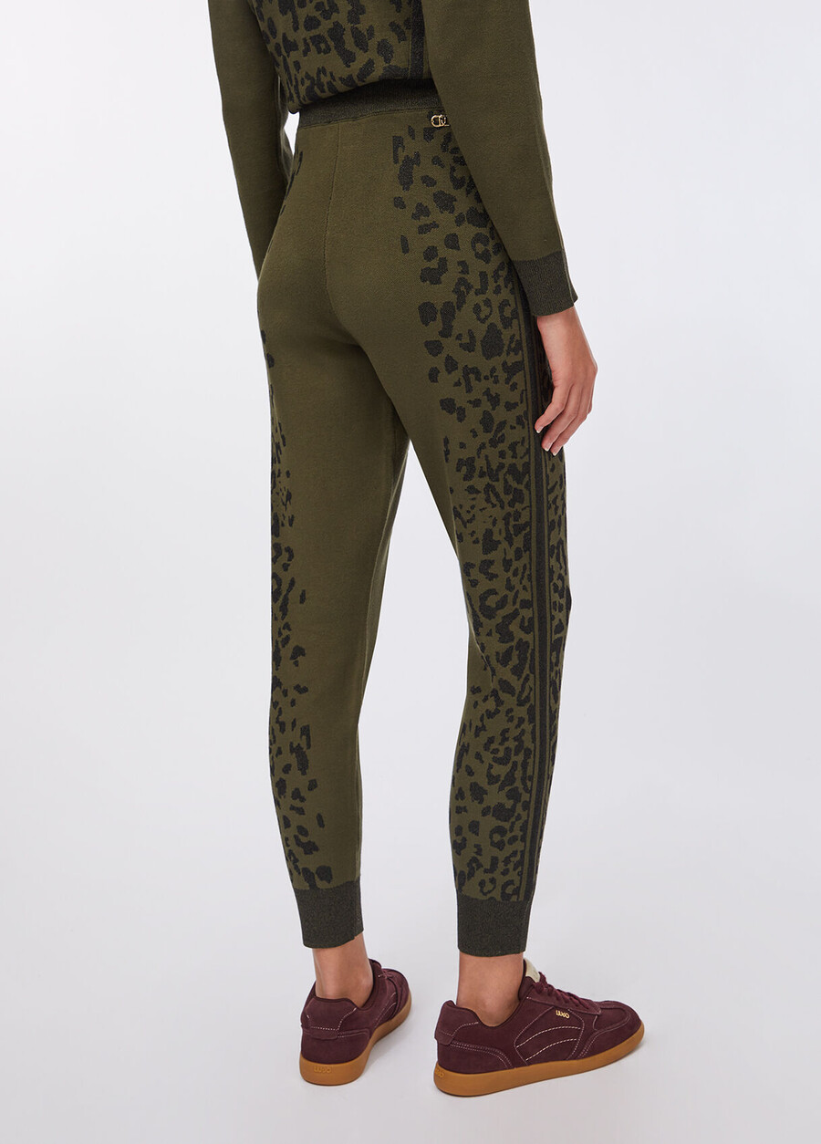 animal-print trousers